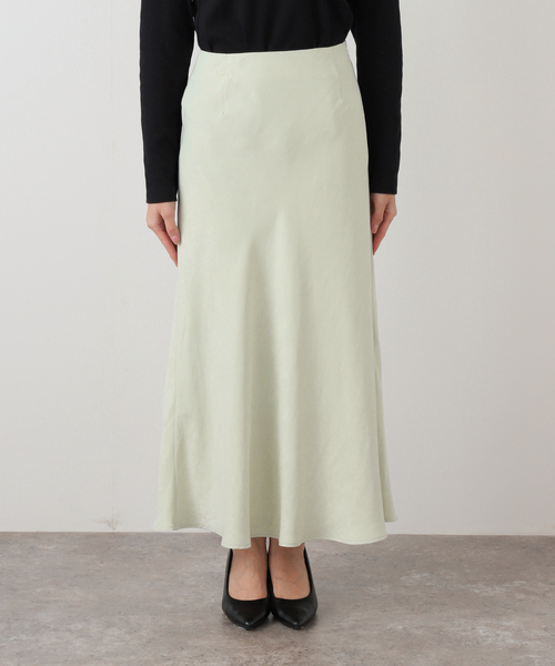 La TOTALITE（ラトータリテ）の「【洗える】フィブリルサテンマーメイドスカート（スカート・レディース・ホワイト/グリーン・38/36）」の14枚目の写真