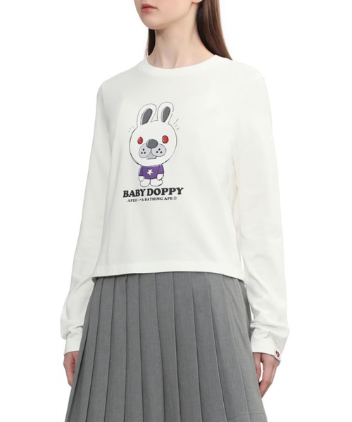 A BATHING APE（アベイシングエイプ）の「BABY DOPPY PRINTED LONG SLEEVE T-SHIRT（Tシャツ/カットソー・レディース・ホワイト/ブラック・X-SMALL/SMALL）」の5枚目の写真