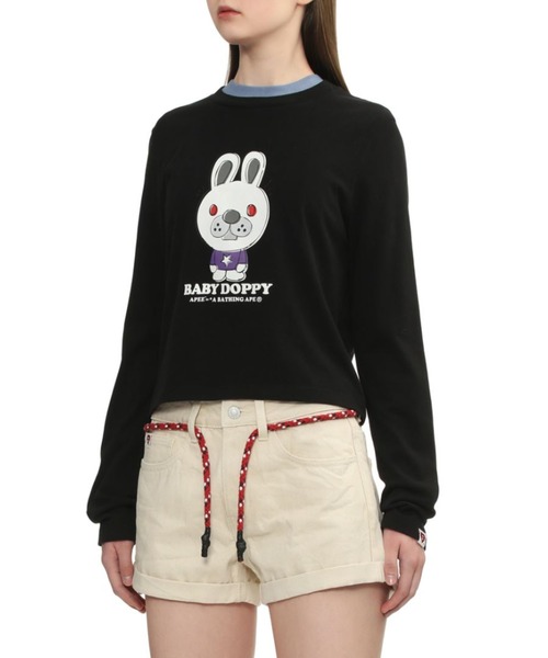 A BATHING APE（アベイシングエイプ）の「BABY DOPPY PRINTED LONG SLEEVE T-SHIRT（Tシャツ/カットソー・レディース・ホワイト/ブラック・X-SMALL/SMALL）」の6枚目の写真