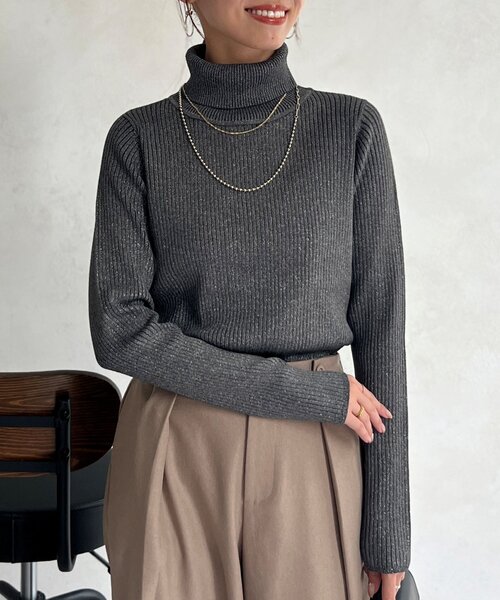 ラメタートルネック（ニット/セーター）｜Chez toi（シェトワ）の
