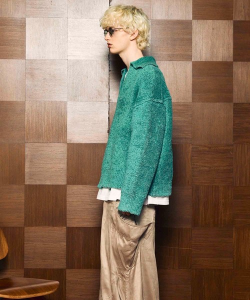 MAISON SPECIAL(メゾンスペシャル)の「《UNISEX》Fade Yarn Prime-Over Skipper Knit/フェードヤーンプライムオーバースキッパーニット【MAISON SPECIAL/メゾンスペシャル】(ニット/セーター・メンズ・グリーン/グレー/ブルー/ブラック・0/1/2)」の18枚目の写真