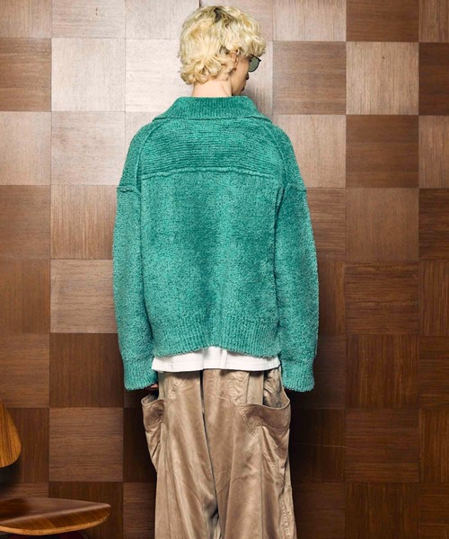 UNISEX》Fade Yarn Prime-Over Skipper Knit/フェードヤーンプライム