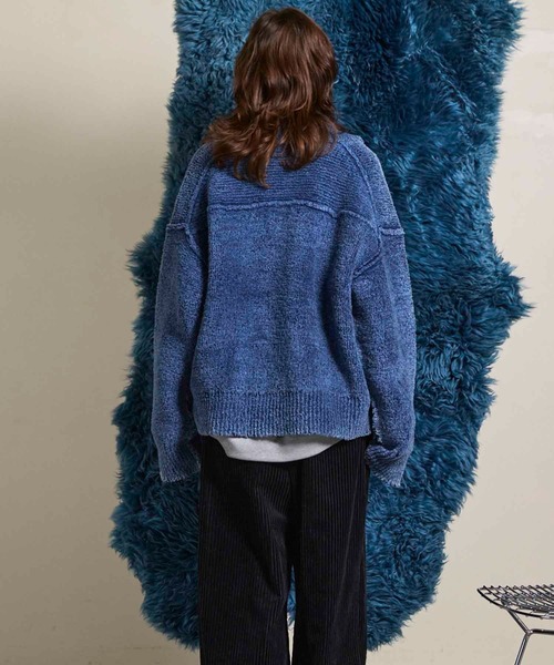 UNISEX》Fade Yarn Prime-Over Skipper Knit/フェードヤーンプライム