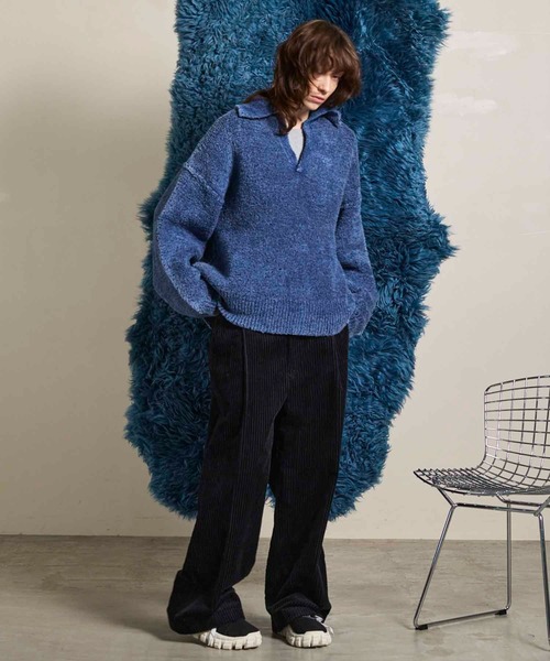 MAISON SPECIAL(メゾンスペシャル)の「《UNISEX》Fade Yarn Prime-Over Skipper Knit/フェードヤーンプライムオーバースキッパーニット【MAISON SPECIAL/メゾンスペシャル】(ニット/セーター・メンズ・グリーン/グレー/ブルー/ブラック・0/1/2)」の10枚目の写真
