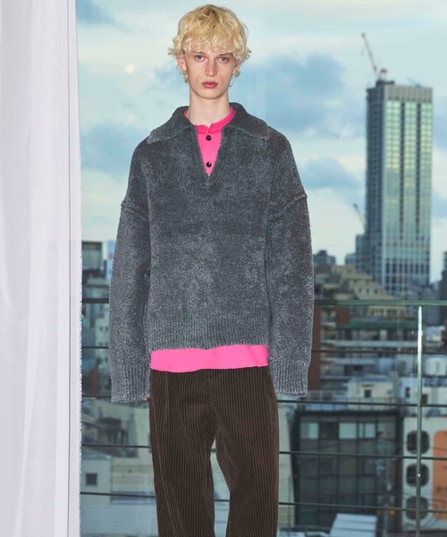 MAISON SPECIAL(メゾンスペシャル)の「《UNISEX》Fade Yarn Prime-Over Skipper Knit/フェードヤーンプライムオーバースキッパーニット【MAISON SPECIAL/メゾンスペシャル】(ニット/セーター・メンズ・グリーン/グレー/ブルー/ブラック・0/1/2)」の14枚目の写真