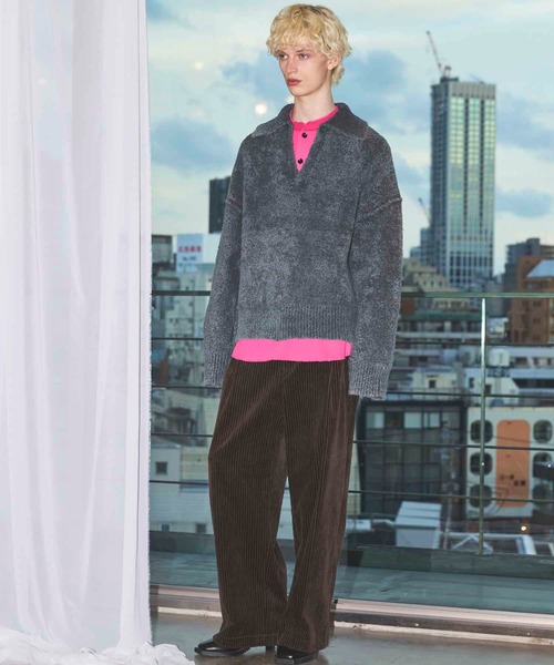 MAISON SPECIAL(メゾンスペシャル)の「《UNISEX》Fade Yarn Prime-Over Skipper Knit/フェードヤーンプライムオーバースキッパーニット【MAISON SPECIAL/メゾンスペシャル】(ニット/セーター・メンズ・グリーン/グレー/ブルー/ブラック・0/1/2)」の6枚目の写真