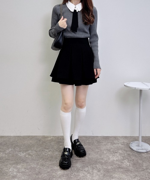 INGNI(イング)の「【WEB限定】襟付ボウタイニット(ニット/セーター・レディース・ボルドー/チャコールグレー/アイボリー/ブラック・M)」の17枚目の写真