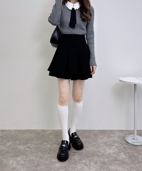 INGNI(イング)の「【WEB限定】襟付ボウタイニット(ニット/セーター・レディース・ボルドー/チャコールグレー/アイボリー/ブラック・M)」の18枚目の写真