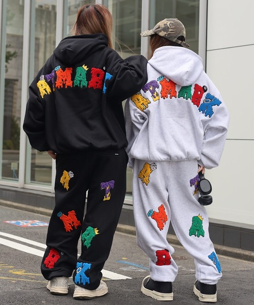 2サイズ展開 / UNISEX 》ATMARKサガラ刺繍パーカー 裏起毛