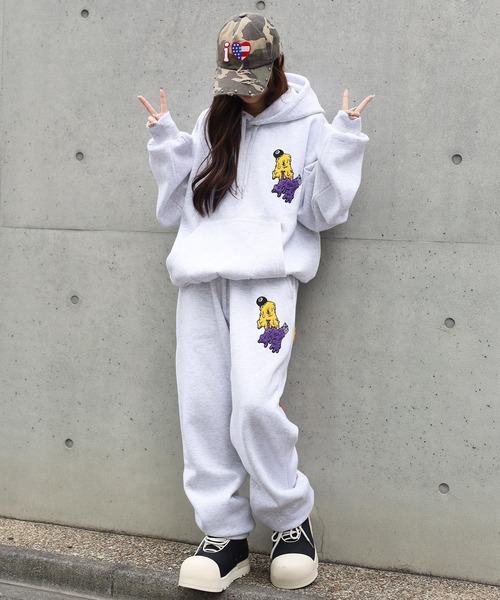 2サイズ展開 / UNISEX 》ATMARKサガラ刺繍パーカー 裏起毛