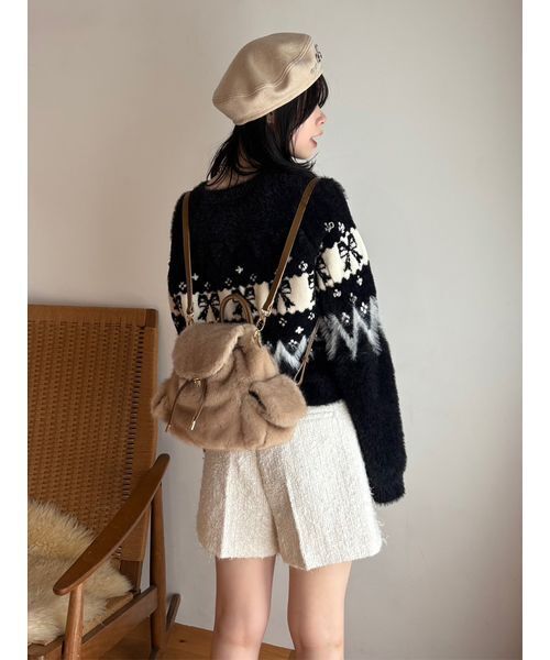 LILY BROWN（リリーブラウン）の「[L.B CANDY STOCK]デコラティブベレー帽（ハンチング/ベレー帽・レディース・ネイビー/グレー/ライトベージュ・F）」の14枚目の写真