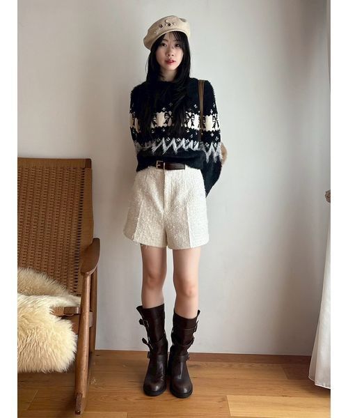 LILY BROWN（リリーブラウン）の「[L.B CANDY STOCK]デコラティブベレー帽（ハンチング/ベレー帽・レディース・ネイビー/グレー/ライトベージュ・F）」の17枚目の写真