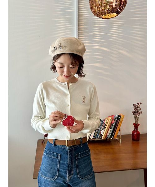 LILY BROWN（リリーブラウン）の「[L.B CANDY STOCK]デコラティブベレー帽（ハンチング/ベレー帽・レディース・ネイビー/グレー/ライトベージュ・F）」の18枚目の写真