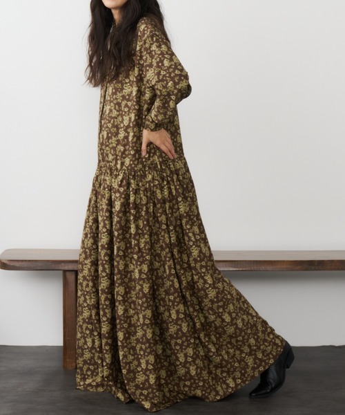 Libra Cue（リブラ キュー）の「ブラウジングロングワンピース（ワンピース・レディース・ブラウン/ブラック/ダークブラック/ベージュ・FREE）」の10枚目の写真