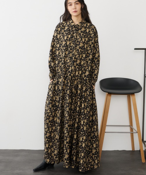 Libra Cue（リブラ キュー）の「ブラウジングロングワンピース（ワンピース・レディース・ブラウン/ブラック/ダークブラック/ベージュ・FREE）」の6枚目の写真