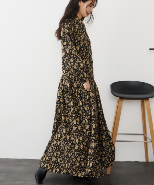 Libra Cue（リブラ キュー）の「ブラウジングロングワンピース（ワンピース・レディース・ブラウン/ブラック/ダークブラック/ベージュ・FREE）」の8枚目の写真