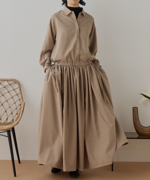 ブラウジングロングワンピース（ワンピース）｜Libra Cue（リブラ