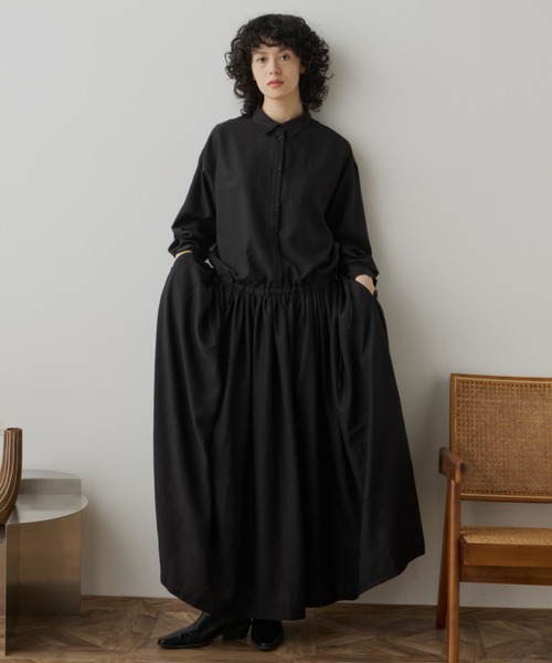 ブラウジングロングワンピース（ワンピース）｜Libra Cue（リブラ