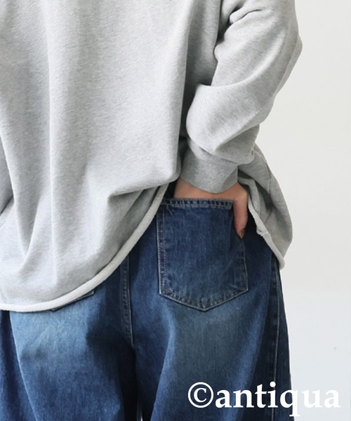 antiqua(アンティカ)の「ワイドデニムパンツ(デニムパンツ・レディース・インディゴブルー・LARGE/MEDIUM)」の4枚目の写真