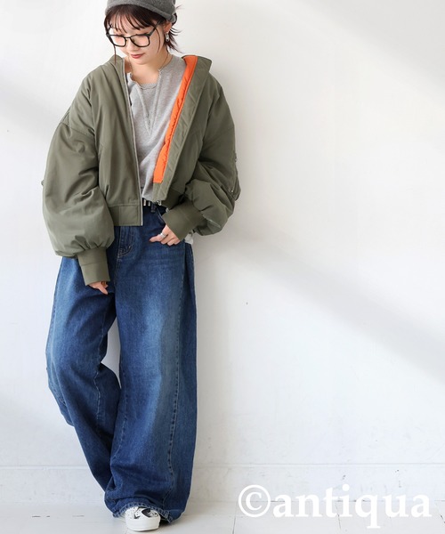 antiqua(アンティカ)の「ワイドデニムパンツ(デニムパンツ・レディース・インディゴブルー・LARGE/MEDIUM)」の6枚目の写真