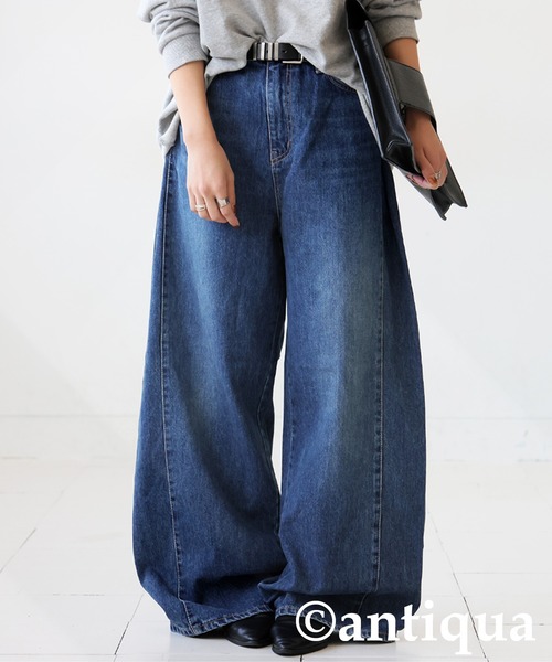 antiqua(アンティカ)の「ワイドデニムパンツ(デニムパンツ・レディース・インディゴブルー・LARGE/MEDIUM)」の8枚目の写真