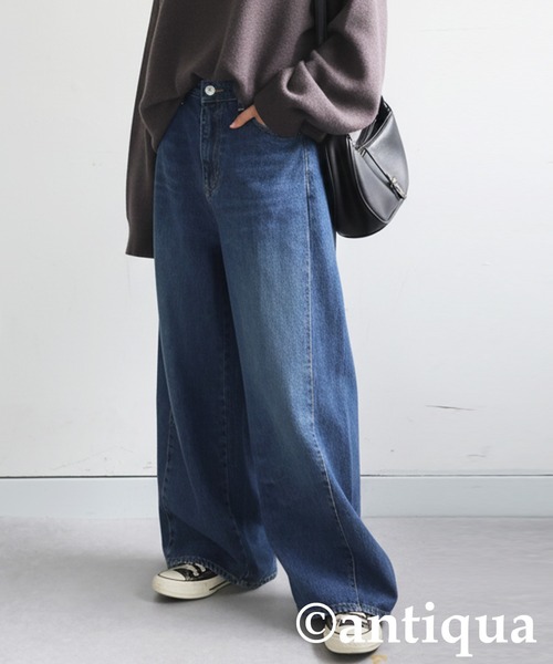 antiqua(アンティカ)の「ワイドデニムパンツ(デニムパンツ・レディース・インディゴブルー・LARGE/MEDIUM)」の10枚目の写真