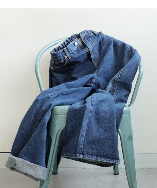 antiqua(アンティカ)の「ワイドデニムパンツ(デニムパンツ・レディース・インディゴブルー・LARGE/MEDIUM)」の11枚目の写真
