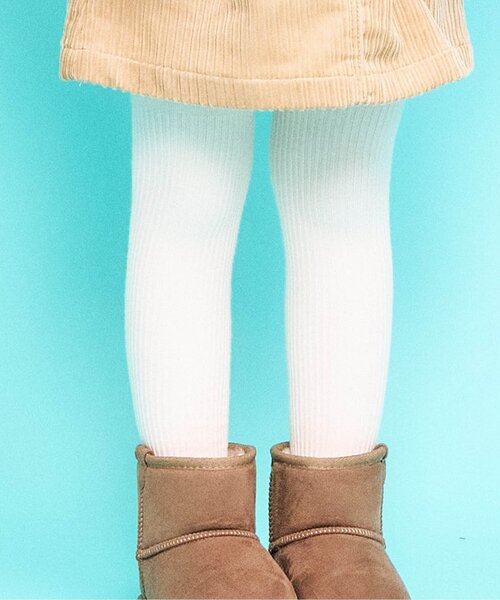 Ampersand(アンパサンド)の「【ジュニア対応】カラフルリブウエストハグタイツ(タイツ/ストッキング・キッズ・グレー/オフホワイト/ブラック/ベージュ/レッド/オレンジ/マスタード・90/100/110/120/140/80)」の2枚目の写真