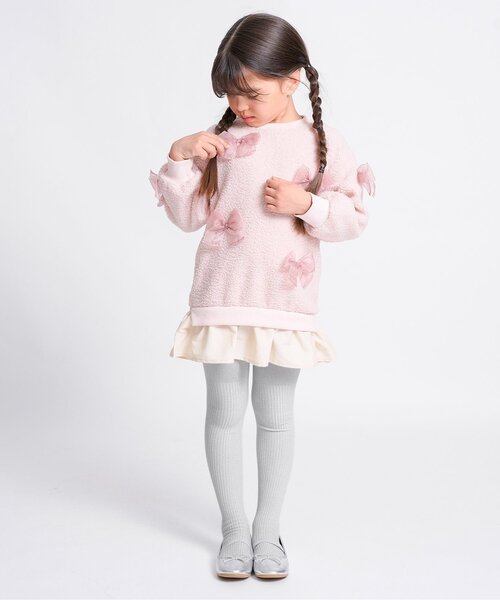 Ampersand(アンパサンド)の「【ジュニア対応】カラフルリブウエストハグタイツ(タイツ/ストッキング・キッズ・グレー/オフホワイト/ブラック/ベージュ/レッド/オレンジ/マスタード・90/100/110/120/140/80)」の13枚目の写真