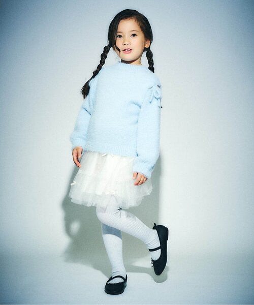 Ampersand(アンパサンド)の「【ジュニア対応】カラフルリブウエストハグタイツ(タイツ/ストッキング・キッズ・グレー/オフホワイト/ブラック/ベージュ/レッド/オレンジ/マスタード・90/100/110/120/140/80)」の14枚目の写真