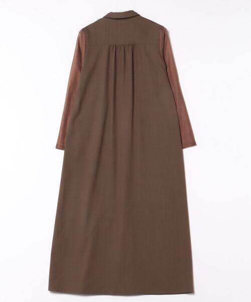 Jines（ジネス）の「シアースリーブピンタックワンピース（ワンピース・レディース・ブラウン/ベージュ・38）」の3枚目の写真