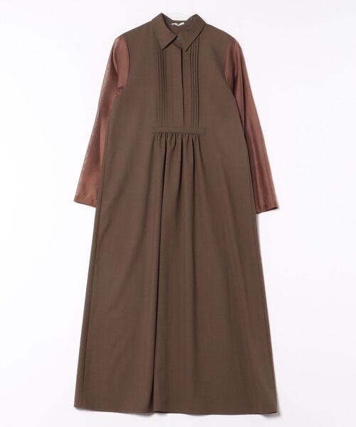 Jines（ジネス）の「シアースリーブピンタックワンピース（ワンピース・レディース・ブラウン/ベージュ・38）」の14枚目の写真