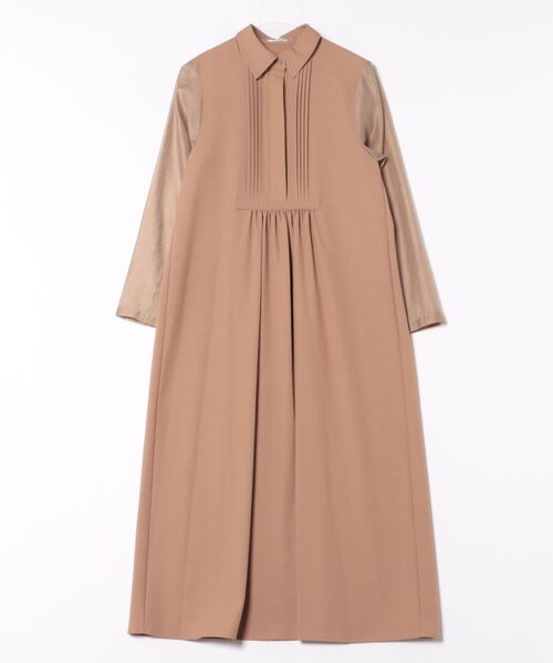 Jines（ジネス）の「シアースリーブピンタックワンピース（ワンピース・レディース・ブラウン/ベージュ・38）」の15枚目の写真