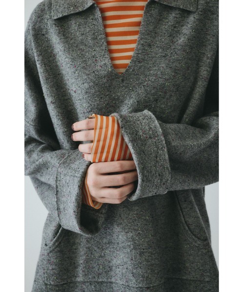 HeRIN.CYE（ヘリンドットサイ）の「Nep pullover knit tops　　ネッププルオーバーニットトップス（ニット/セーター・レディース・ブラウン/ネイビー/グレー・FREE）」の14枚目の写真