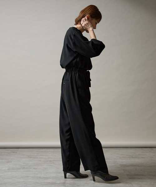 VERMEIL par iena（ヴェルメイユパーイエナ）の「バックサテンジョーゼットオールインワン（つなぎ/オールインワン・レディース・ブラック/ベージュ・36/38）」の7枚目の写真