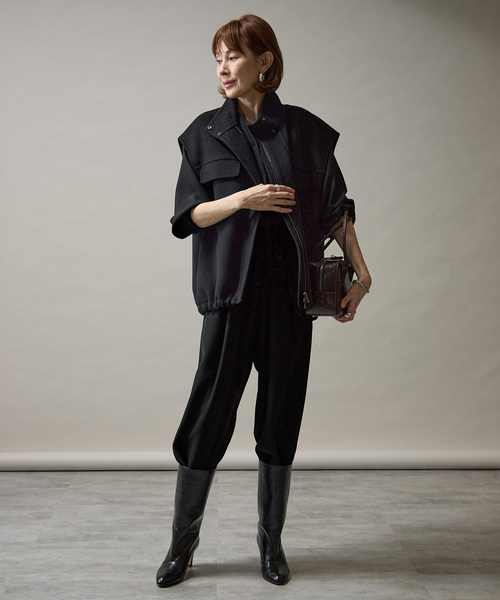 バックサテンジョーゼットオールインワン（つなぎ/オールインワン