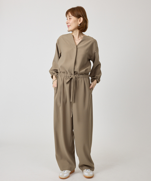 VERMEIL par iena（ヴェルメイユパーイエナ）の「バックサテンジョーゼットオールインワン（つなぎ/オールインワン・レディース・ブラック/ベージュ・36/38）」の12枚目の写真