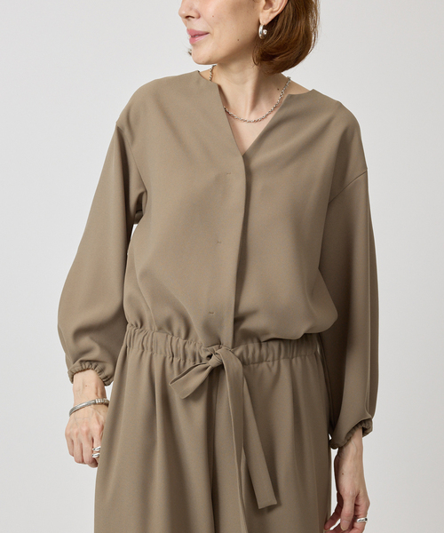 VERMEIL par iena（ヴェルメイユパーイエナ）の「バックサテンジョーゼットオールインワン（つなぎ/オールインワン・レディース・ブラック/ベージュ・36/38）」の15枚目の写真