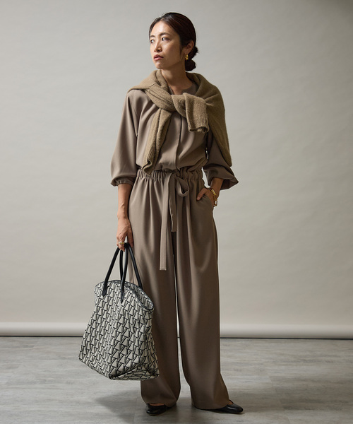 VERMEIL par iena（ヴェルメイユパーイエナ）の「バックサテンジョーゼットオールインワン（つなぎ/オールインワン・レディース・ブラック/ベージュ・36/38）」の16枚目の写真