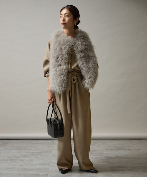 VERMEIL par iena（ヴェルメイユパーイエナ）の「バックサテンジョーゼットオールインワン（つなぎ/オールインワン・レディース・ブラック/ベージュ・36/38）」の19枚目の写真