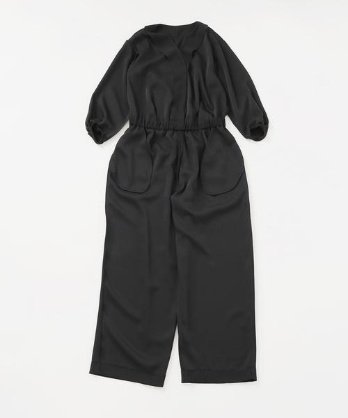 ヴェルメイユパーイエナ　オールインワン美品 バックサテンジョーゼットオールインワン（つなぎ/オールインワン