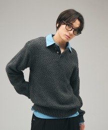 Adoon plain(アドーンプレーン)のHeavy Pique Henry Neck Knit / 鬼鹿の子ヘンリーネックニット(ニット/セーター)
