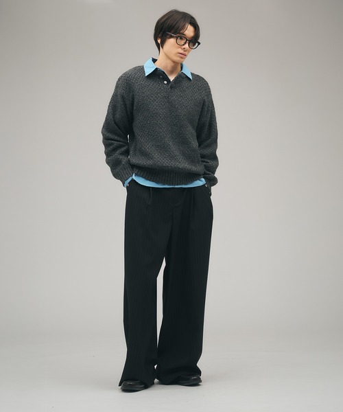 Heavy Pique Henry Neck Knit / 鬼鹿の子ヘンリーネックニット（ニット