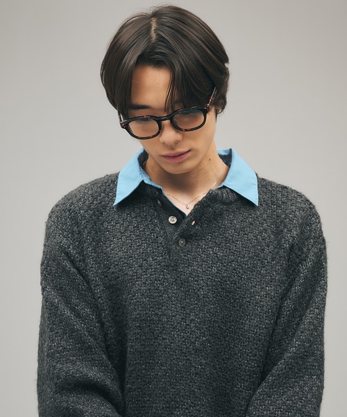 Heavy Pique Henry Neck Knit / 鬼鹿の子ヘンリーネックニット（ニット