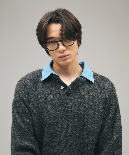 Heavy Pique Henry Neck Knit / 鬼鹿の子ヘンリーネックニット（ニット