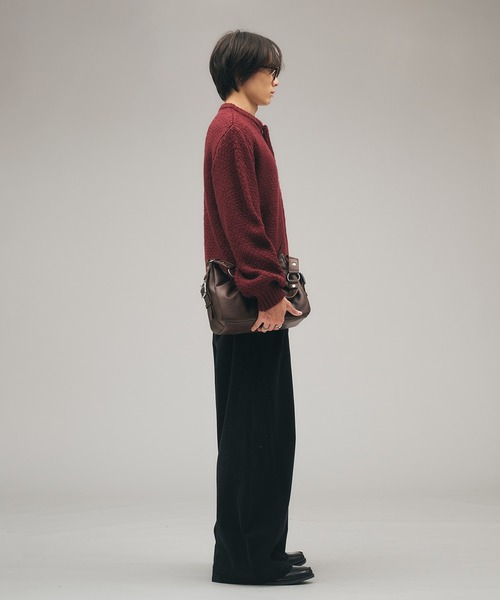 セール】Heavy Pique Henry Neck Knit / 鬼鹿の子ヘンリーネックニット