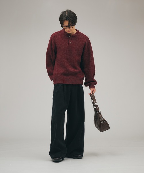 Heavy Pique Henry Neck Knit / 鬼鹿の子ヘンリーネックニット（ニット