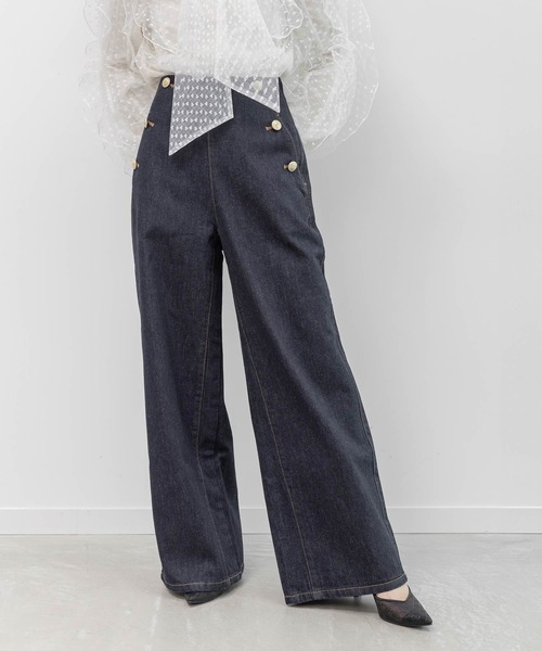 RANDA(ランダ)の「マリンデニムワイドパンツ(デニムパンツ・レディース・ブルー/インディゴブルー・0/1)」の2枚目の写真