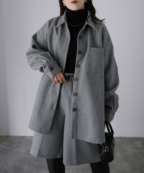 Riberry（リベリー）の「ウールライクジャケット×ハーフパンツ