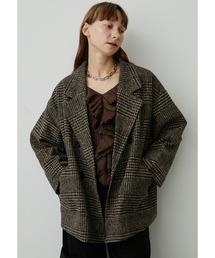 uyu.(ウユ)のグレンチェックテーラードコート(ピーコート)